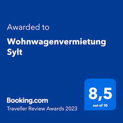 Booking.com Award Wohnwagenvermietung Camping-Sylt